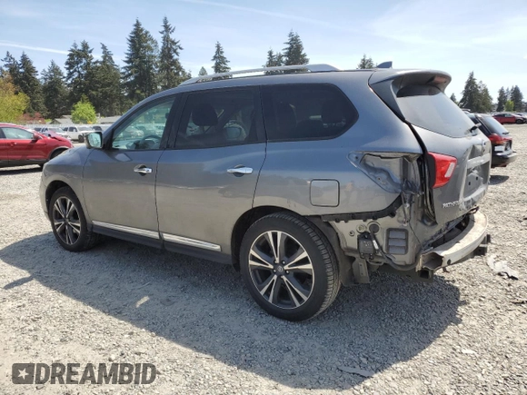 2020 Nissan Pathfinder Platinum with VIN 5N1DR2DM9LC588012, listed as a Copart auction lot 55823095 with 75,052 mi miles and Salvage title. Bid and sale history available at DreamBid. Image 2.