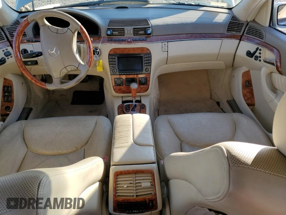 2003 Mercedes-Benz S-Class 5.0L with VIN WDBNG75J03A365710, listed as a Copart auction lot 83610754 with 0 mi miles and Salvage Title. Bid and sale history available at carsss.com. Image 8.