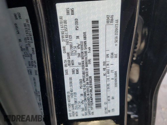 2024 Ford Ranger XL with VIN 1FTER4PH1RLE55028, listed as a Copart auction lot 41743005 with 2,210 mi miles and Clean Title. Bid and sale history available at carsss.com. Image 12.