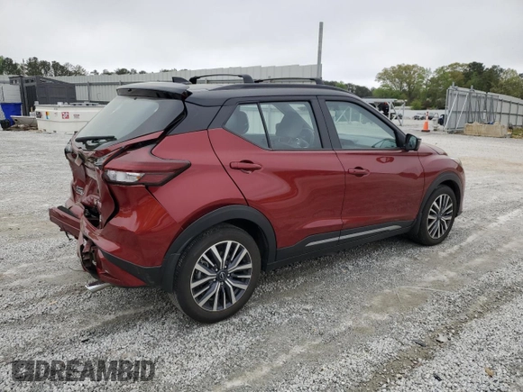 2023 Nissan Kicks SR with VIN 3N1CP5DV6PL512065, listed as a Copart auction lot 51049495 with 25,128 mi miles and Salvage Title. Bid and sale history available at carsss.com. Image 3.