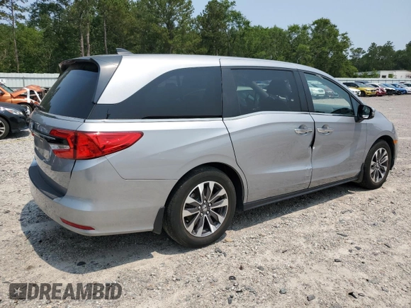 2023 Honda Odyssey EX-L z VIN 5FNRL6H6XPB064259, wystawiony jako Copart lot #58986395 z przebiegiem 22 137 mil mil oraz Szkoda całkowita • Salvage title. Historia ofert i sprzedaży dostępna na DreamBid. Obrazek 3.