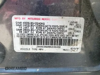 2011 Mitsubishi Outlander SE with VIN JA4AS3AW4BU036458, listed as a Copart auction lot 56501535 with 218,646 mi miles and Salvage title. Bid and sale history available at DreamBid. Image 13.