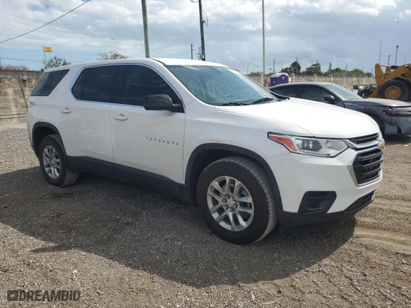 2021 Chevrolet Traverse LS with VIN 1GNERFKW1MJ191452, listed as a Copart auction lot 45590565 with 56,185 mi miles and Salvage Title. Bid and sale history available at carsss.com. Image 4.
