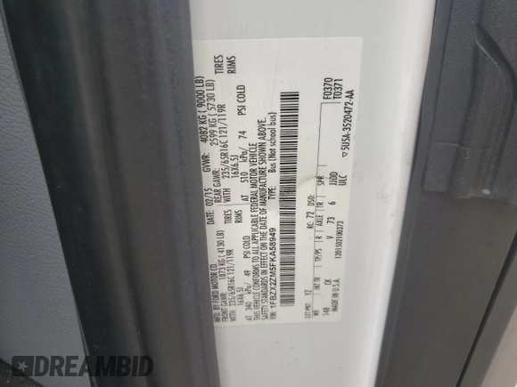 2015 Ford Transit XL with VIN 1FBZX2ZM5FKA58949, listed as a Copart auction lot 53316725 with 141,226 mi miles and Salvage title. Bid and sale history available at DreamBid. Image 14.