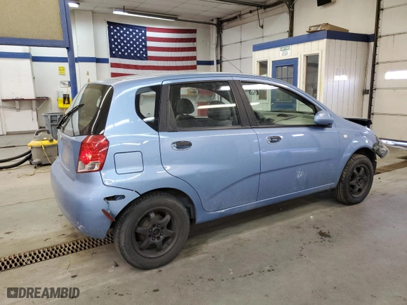 2005 Chevrolet Aveo LS with VIN KL1TD62645B476518, listed as a Copart auction lot 79022354 with 127,946 mi miles and Salvage Title. Bid and sale history available at carsss.com. Image 3.