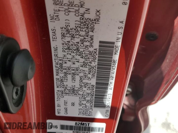 2013 Toyota Tacoma with VIN 5TFJX4CN5DX022460, listed as a Copart auction lot 64212675 with 194,060 mi miles and Salvage title. Bid and sale history available at DreamBid. Image 12.