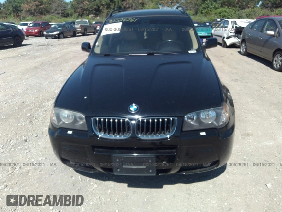 2006 BMW X3 3.0i with VIN WBXPA934X6WD27211, listed as a IAAI auction lot 34419336 with 162,597 mi miles and . Bid and sale history available at DreamBid. Image 6.