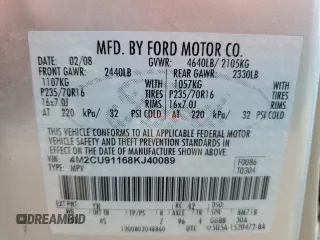 2008 Mercury Mariner z VIN 4M2CU91168KJ40089, wystawiony jako Copart lot #64688995 z przebiegiem 196 758 mil mil oraz Szkoda całkowita • Salvage title. Historia ofert i sprzedaży dostępna na DreamBid. Obrazek 13.