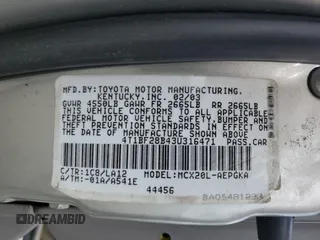 2003 Toyota Avalon XL with VIN 4T1BF28B43U316471, listed as a Copart auction lot 54487985 with 189,460 mi miles and Salvage Title. Bid and sale history available at DreamBid. Image 12.
