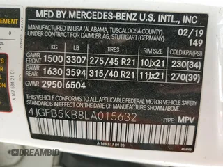 2020 Mercedes-Benz GLE 450 z VIN 4JGFB5KB8LA015632, wystawiony jako Copart lot #58567865 z przebiegiem 57 984 mil mil oraz Szkoda całkowita • Salvage title. Historia ofert i sprzedaży dostępna na DreamBid. Obrazek 12.