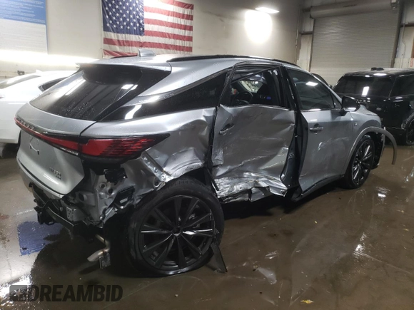 2024 Lexus RX with VIN 2T2BAMCAXRC063137, listed as a Copart auction lot 81781994 with 9,843 mi miles and Salvage Title. Bid and sale history available at carsss.com. Image 3.