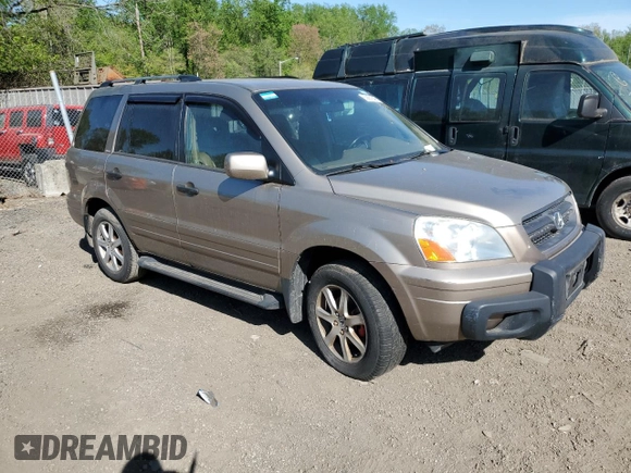 2003 Honda Pilot EX with VIN 2HKYF18503H579800, listed as a Copart auction lot 53681645 with 207,095 mi miles and Salvage Title. Bid and sale history available at DreamBid. Image 4.