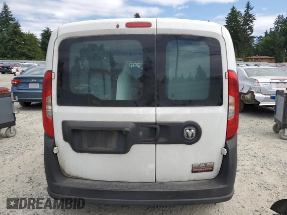 2016 Ram ProMaster City Cargo Tradesman with VIN ZFBERFAT5G6B63554, listed as a Copart auction lot 61101405 with 128,170 mi miles and Salvage title. Bid and sale history available at DreamBid. Image 6.