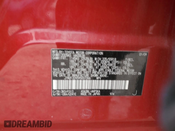 2009 Toyota RAV4 Sport with VIN JTMZF32V595007266, listed as a Copart auction lot 86410544 with 215,553 mi miles and Salvage title. Bid and sale history available at DreamBid. Image 13.