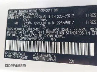 2021 Lexus NX 300 with VIN JTJDARBZ6M5032438, listed as a IAAI auction lot 42592467 with 39,162 mi miles and . Bid and sale history available at DreamBid. Image 9.