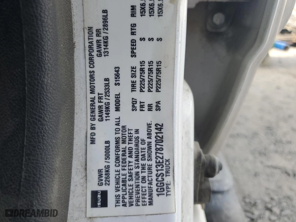 2007 Isuzu i-370 LS with VIN 1GGCS13E278702142, listed as a Copart auction lot 75776674 with 217,887 mi miles and Clean Title. Bid and sale history available at carsss.com. Image 12.