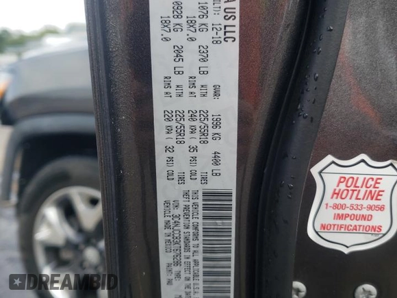 2019 Jeep Compass Limited with VIN 3C4NJCCB3KT676286, listed as a Copart auction lot 57788025 with 83,425 mi miles and Salvage title. Bid and sale history available at DreamBid. Image 14.