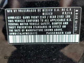 2015 Volkswagen Jetta SE with VIN 3VWD17AJ4FM329172, listed as a Copart auction lot 64143375 with 102,634 mi miles and Clean title. Bid and sale history available at DreamBid. Image 12.
