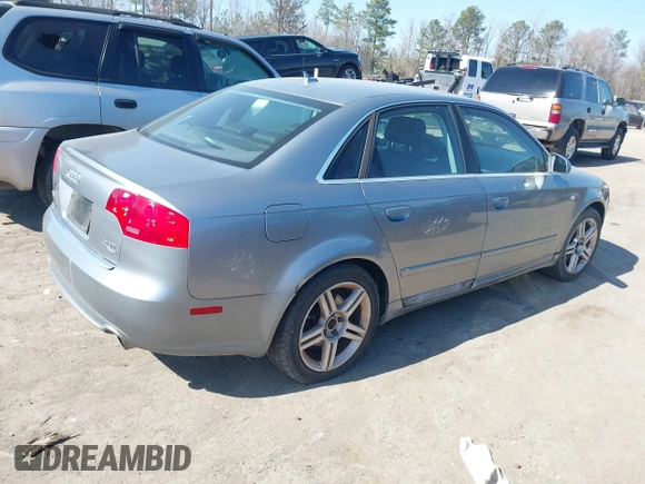 2008 Audi A4 2.0T with VIN WAUDF78E08A063823, listed as a IAAI auction lot 41791795 with 114,522 mi miles. Bid and sale history available at carsss.com. Image 4.