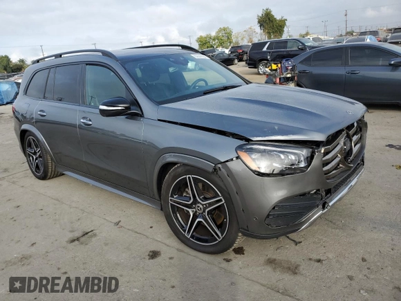 2024 Mercedes-Benz GLS 450 with VIN 4JGFF5KE5RB173752, listed as a Copart auction lot 82844094 with 1,631 mi miles and Salvage Title. Bid and sale history available at DreamBid. Image 4.