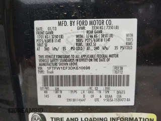 2013 Ford F-150 XL with VIN 1FTFW1EF3DKE10698, listed as a IAAI auction lot 41959484 with 158,287 mi miles. Bid and sale history available at carsss.com. Image 9.
