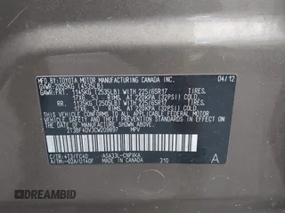 2012 Toyota RAV4 с VIN 2T3BF4DV3CW209897, выставлен на аукционе IAAI как лот 42494539 с пробегом 249 647 миль миль и . История ставок и продаж доступна на DreamBid. Изображение 9.