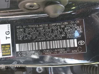 2021 Toyota Prius L Eco with VIN JTDKAMFU3M3140233, listed as a IAAI auction lot 42182685 with 38,842 mi miles and . Bid and sale history available at DreamBid. Image 9.