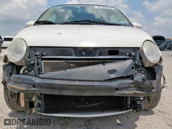 2012 FIAT 500 Pop with VIN 3C3CFFDR2CT382356, listed as a Copart auction lot 58162255 with 199,031 mi miles and Salvage title. Bid and sale history available at DreamBid. Image 5.