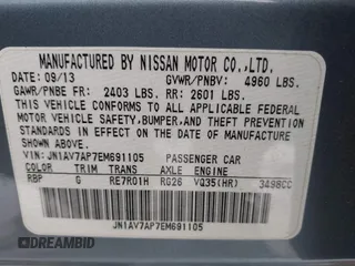 2014 Infiniti Q50 Hybrid Sport with VIN JN1AV7AP7EM691105, listed as a IAAI auction lot 41564483 with Not Provided miles and . Bid and sale history available at DreamBid. Image 9.
