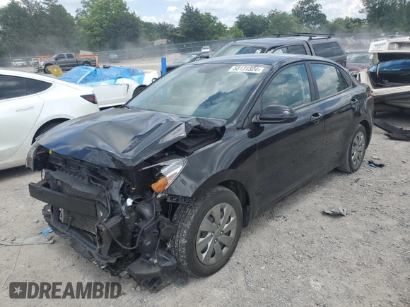 2020 Kia Rio S with VIN 3KPA24AD6LE349327, listed as a Copart auction lot 58131324 with 61,298 mi miles and Salvage Title. Bid and sale history available at carsss.com. Image 1.