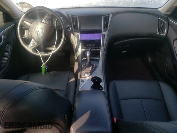 2017 Infiniti Q50 2.0t with VIN JN1CV7AR8HM682427, listed as a Copart auction lot 48676675 with 56,318 mi miles and Salvage Title. Bid and sale history available at carsss.com. Image 8.