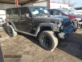 2018 Jeep Wrangler Unlimited Sport S z VIN 1C4HJXDG9JW172686, wystawiony jako IAAI lot #41742837 z przebiegiem 89 888 mil mil oraz . Historia ofert i sprzedaży dostępna na DreamBid. Obrazek 1.
