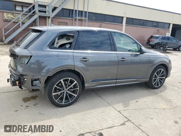 2021 Audi Q7 Premium Plus with VIN WA1LXAF7XMD035947, listed as a Copart auction lot 59604885 with 25,850 mi miles and Salvage title. Bid and sale history available at DreamBid. Image 3.
