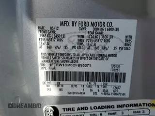 2012 Ford F-150 XL with VIN 1FTEW1CM6CFB95371, listed as a Copart auction lot 49533225 with 137,582 mi miles and Salvage Title. Bid and sale history available at carsss.com. Image 12.