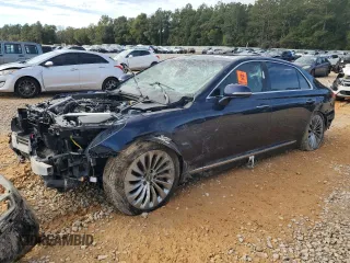 2019 Genesis G90 3.3T Premium with VIN KMTF34JA2KU056535, listed as a Copart auction lot 88347195 with 0 mi miles and Salvage Title. Bid and sale history available at carsss.com. Image 1.