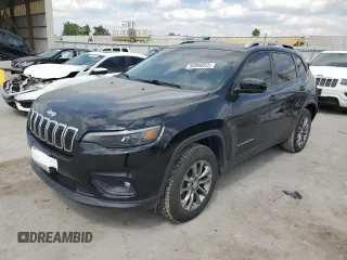 2019 Jeep Cherokee Latitude Plus with VIN 1C4PJMLB9KD393699, listed as a Copart auction lot 56906055 with 52,674 mi miles and Salvage title. Bid and sale history available at DreamBid. Image 1.