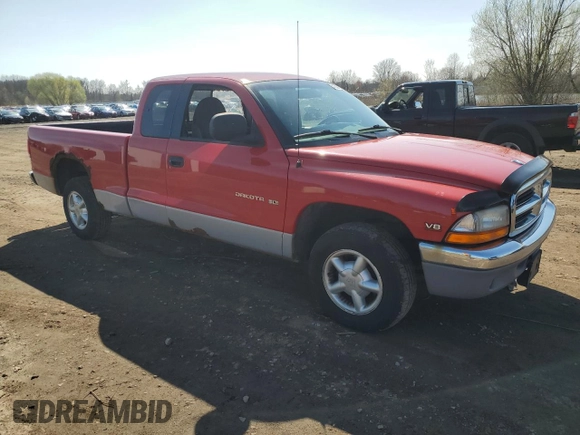 1997 Dodge Dakota with VIN 1B7GL23Y4VS156802, listed as a Copart auction lot 51536585 with 188,403 mi miles and Salvage Title. Bid and sale history available at carsss.com. Image 4.