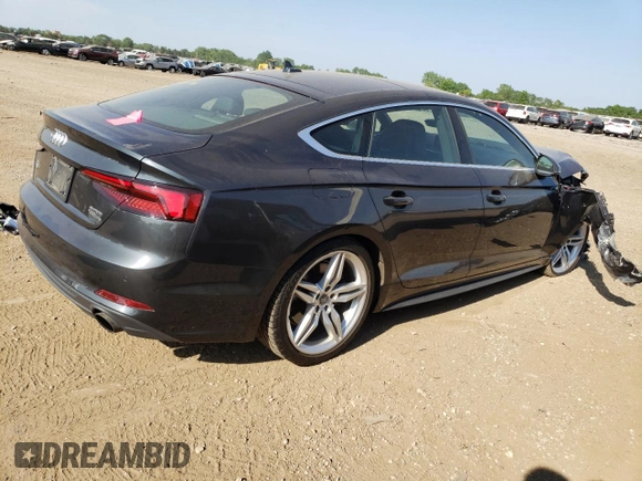 2018 Audi A5 Sportback Premium Plus with VIN WAUENCF57JA135769, listed as a Copart auction lot 55371443 with 44,353 mi miles. Bid and sale history available at carsss.com. Image 3.