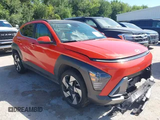 2024 Hyundai Kona Limited with VIN KM8HECA36RU167477, listed as a IAAI auction lot 42575239 with 25,040 mi miles and . Bid and sale history available at DreamBid. Image 1.