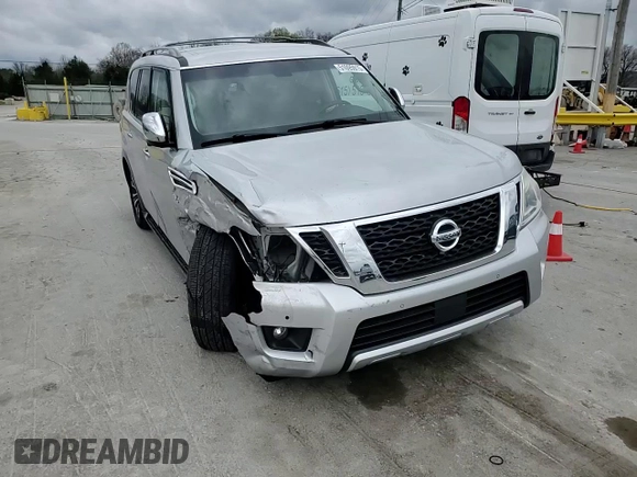 2017 Nissan Armada SL with VIN JN8AY2ND6H9011388, listed as a Copart auction lot 51095915 with 44,735 mi miles and Salvage Title. Bid and sale history available at carsss.com. Image 12.