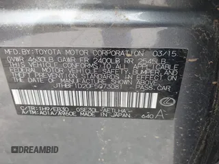 2015 Lexus IS 250 z VIN JTHBF1D20F5073081, wystawiony jako IAAI lot #42140726 z przebiegiem 88 996 mil mil oraz . Historia ofert i sprzedaży dostępna na DreamBid. Obrazek 9.