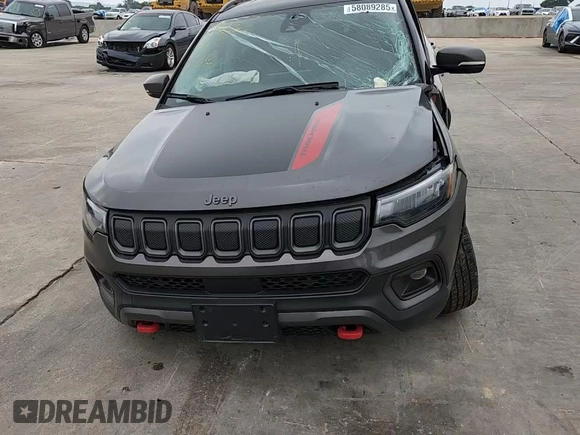 2022 Jeep Compass Trailhawk with VIN 3C4NJDDB8NT159574, listed as a Copart auction lot 58089285 with 24,276 mi miles and Salvage title. Bid and sale history available at DreamBid. Image 15.