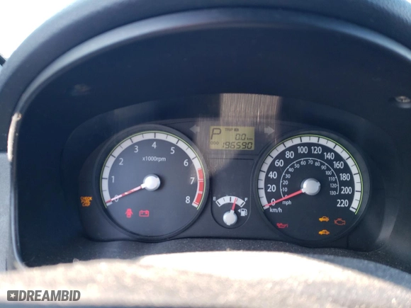 2009 Kia Rio SX with VIN KNADE223796508737, listed as a Copart auction lot 50266225 with 196,590 mi miles and Salvage Title. Bid and sale history available at carsss.com. Image 9.