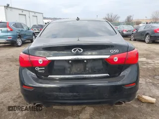 2015 Infiniti Q50 with VIN JN1BV7AR5FM392624, listed as a IAAI auction lot 41667327 with 53,589 mi miles. Bid and sale history available at carsss.com. Image 15.