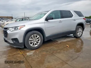 2019 Chevrolet Traverse LS z VIN 1GNERFKW1KJ303387, wystawiony jako Copart lot #60617845 z przebiegiem 83 338 mil mil oraz Szkoda całkowita • Salvage title. Historia ofert i sprzedaży dostępna na DreamBid. Obrazek 1.