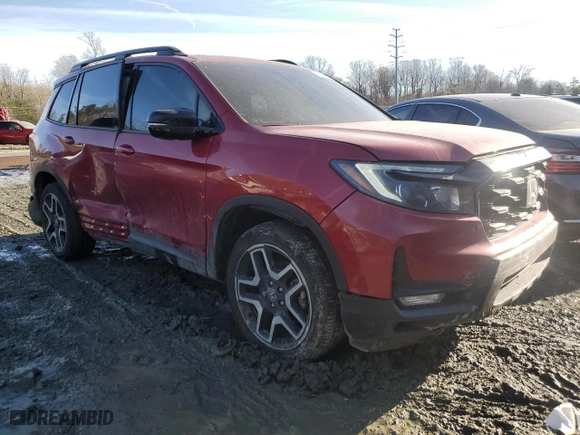 2022 Honda Passport Elite with VIN 5FNYF8H09NB031468, listed as a Copart auction lot 42063865 with 34,086 mi miles and Salvage Title. Bid and sale history available at carsss.com. Image 4.