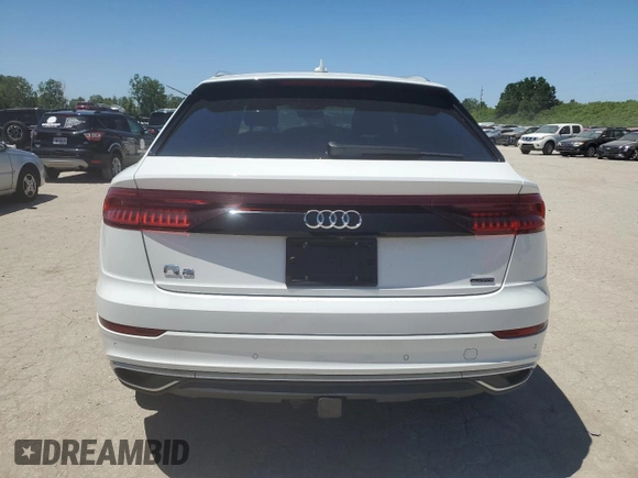 2019 Audi Q8 Premium with VIN WA1AVAF11KD010330, listed as a Copart auction lot 57493724 with 112,971 mi miles and Salvage title. Bid and sale history available at DreamBid. Image 6.