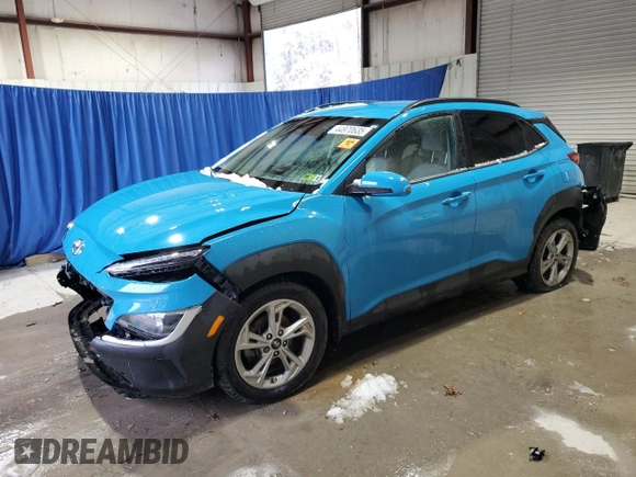 2022 Hyundai Kona SEL with VIN KM8K62ABXNU916683, listed as a Copart auction lot 44970635 with 35,543 mi miles and Salvage Title. Bid and sale history available at DreamBid. Image 1.