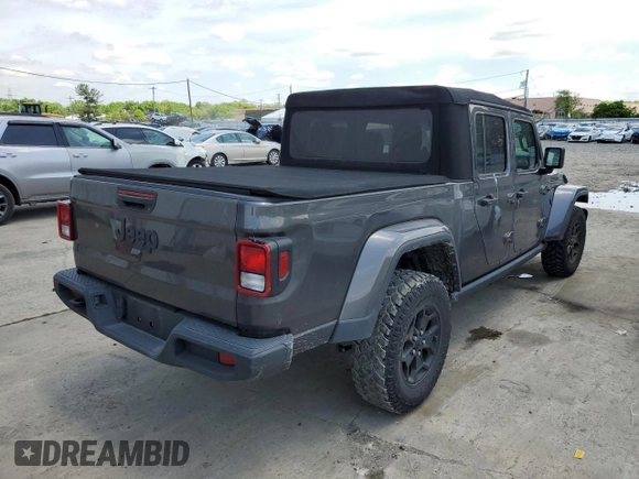 2021 Jeep Gladiator Sport S с VIN 1C6HJTAG0ML586532, выставлен на аукционе Copart как лот 55791994 с пробегом 37 700 миль миль и Списание • Salvage title. История ставок и продаж доступна на DreamBid. Изображение 3.