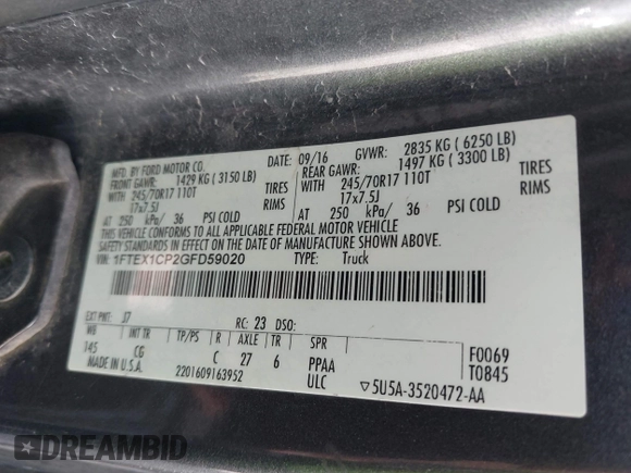 2016 Ford F-150 XL с VIN 1FTEX1CP2GFD59020, выставлен на аукционе IAAI как лот 41985754 с пробегом 224 925 миль миль и . История ставок и продаж доступна на DreamBid. Изображение 9.